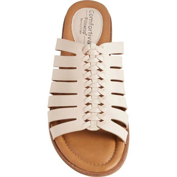 NEW Comfortiva Dasya Slide Sandals - Leather in Beige  For Women 252 - Picture 3 of 6